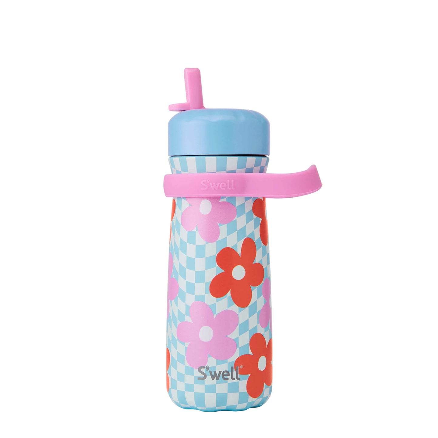 traveler-with-flip-straw-lid-16oz-h8 Swell-Kids-Water-Bottle-Traveler-16oz-Pink-Petal-Front-Lid-Up.jpg