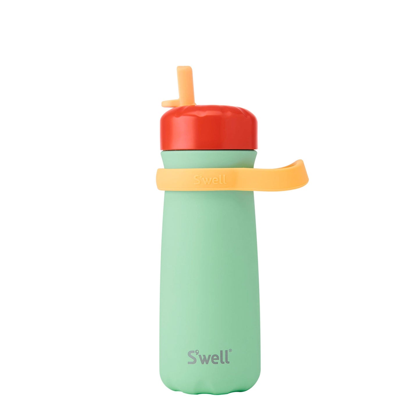 traveler-with-flip-straw-lid-16oz-h8 Swell-Kids-Water-Bottle-Traveler-16oz-Spring-Green-Front-Lid-Up.jpg